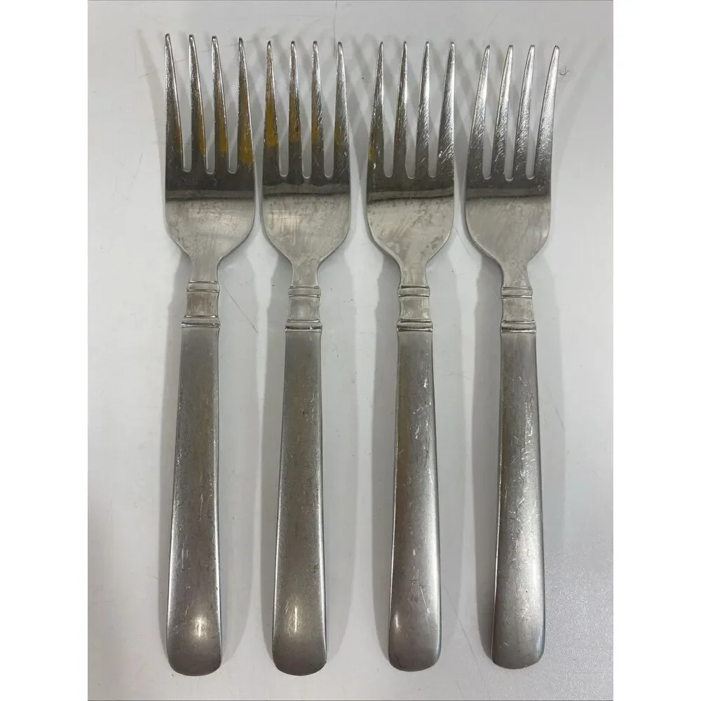SET (4)VTG JA HENCKELS INTERNATIONAL 18/10 CHINA SALAD FORKS EARL‎ SS